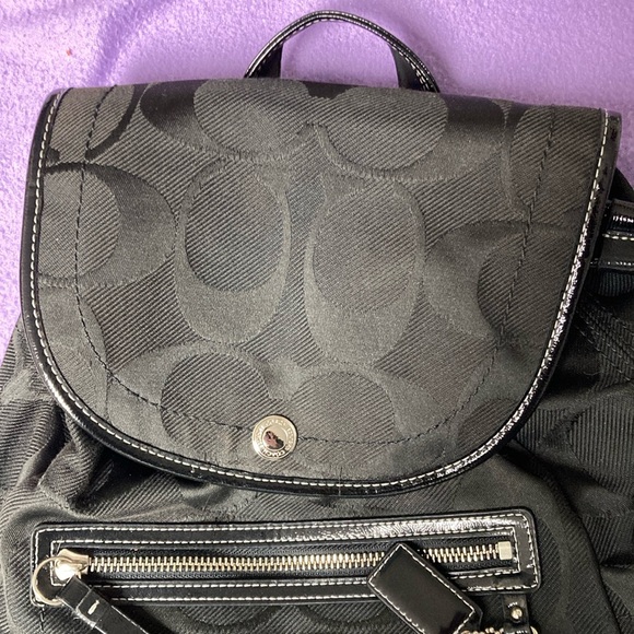 Coach Kyra Daisy Signature Backpack in Black - Picture 3 of 15